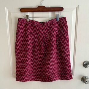 LOFT Pink Zigzag Mini Skirt